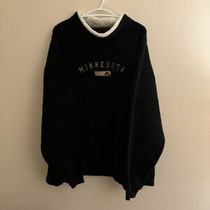 University of Minnesota Fleece Pullover Sweatshirt Black Sherpa - Wmen Size XXL